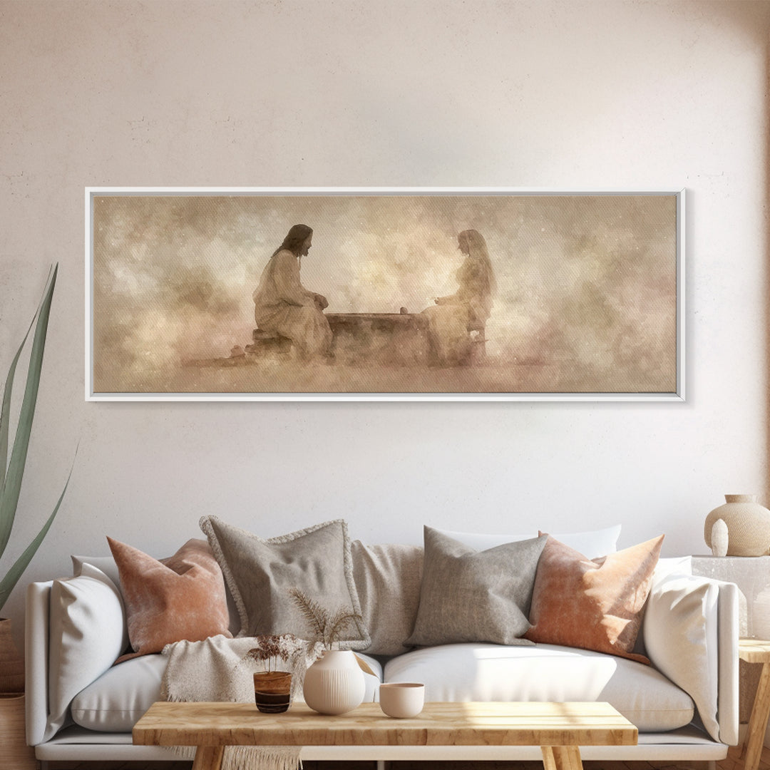 Well Of Mercy – Framed Canvas Print – Panoramic Painting – Christian Art Canvas – Jesus Painting – Christian Wall Art – Christian Art Work