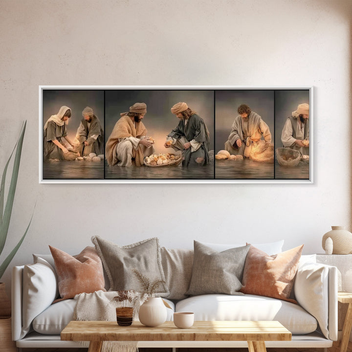 Dawn Of Provision – Framed Canvas Print – Christian Art Canvas – Panoramic Art – Jesus Painting – Christian Wall Art – Christian Gift
