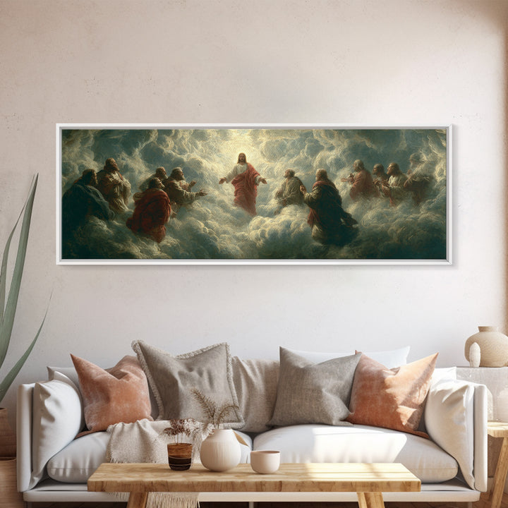 Sacred Mountain Light - Framed Canvas Print - Christian Wall Art - Jesus Painting - Panoramic Frame - Christian Art Canvas - Christian Chri