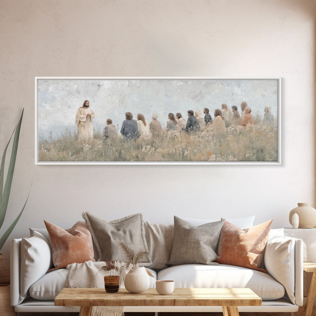 Morning Of Wisdom – Framed Canvas Print – Christian Wall Art – Panoramic Frame – Christian Art Canvas – Jesus Painting – Subtle Christian A