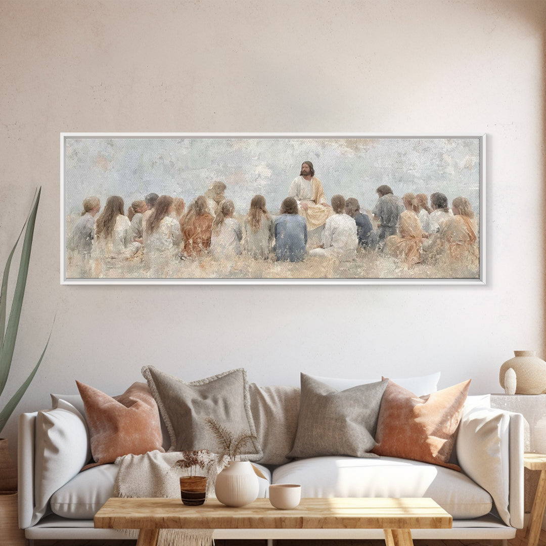 Desert Morning Calm – Framed Canvas Print – Christian Art – Panoramic Wall Art – Jesus Painting – Christian Art Canvas – Christmas Art Prin
