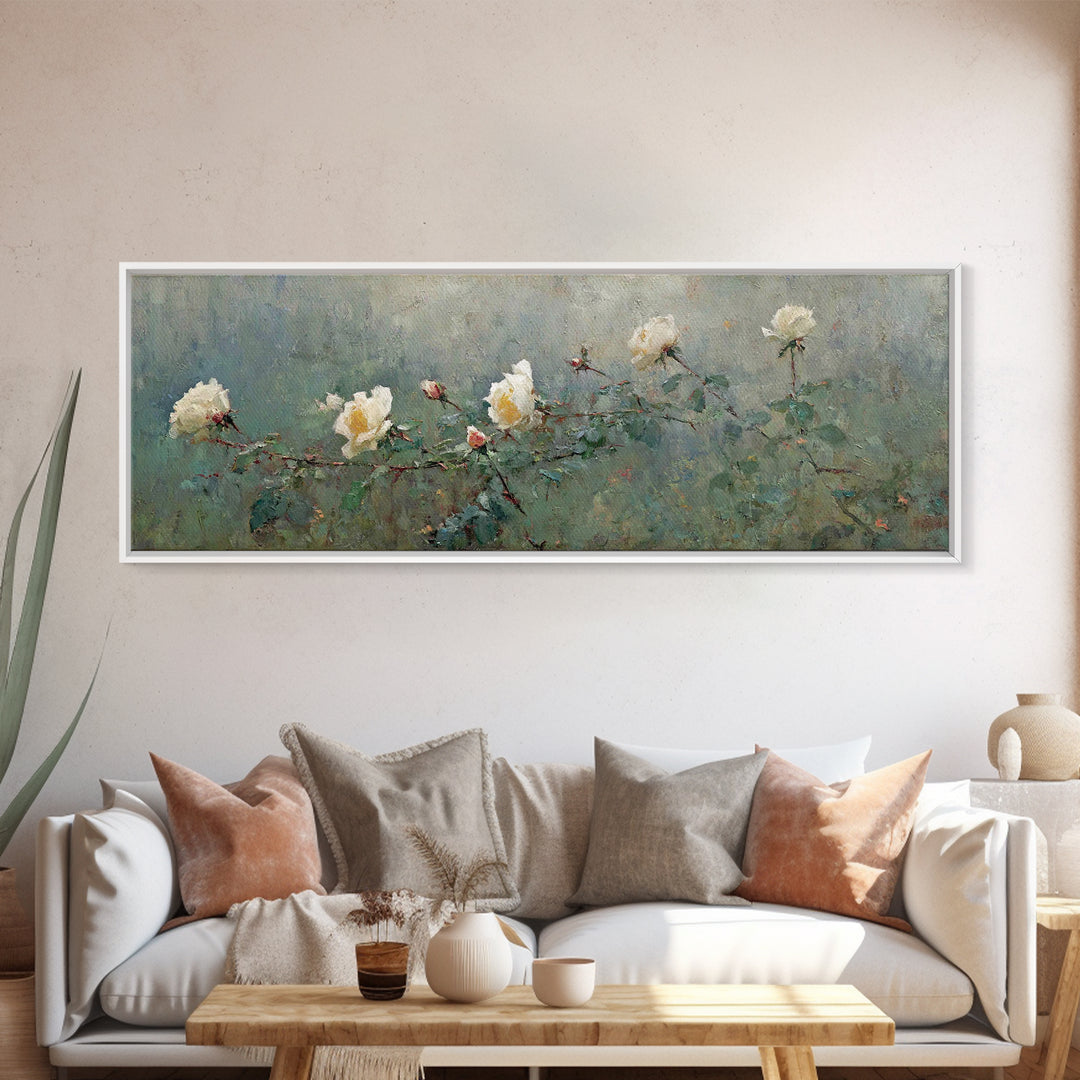 Blossoms Of Grace – Framed Canvas Print – Panoramic Art – Christian Wall Art – Christian Art Canvas – Christian Painting – Christian Decor