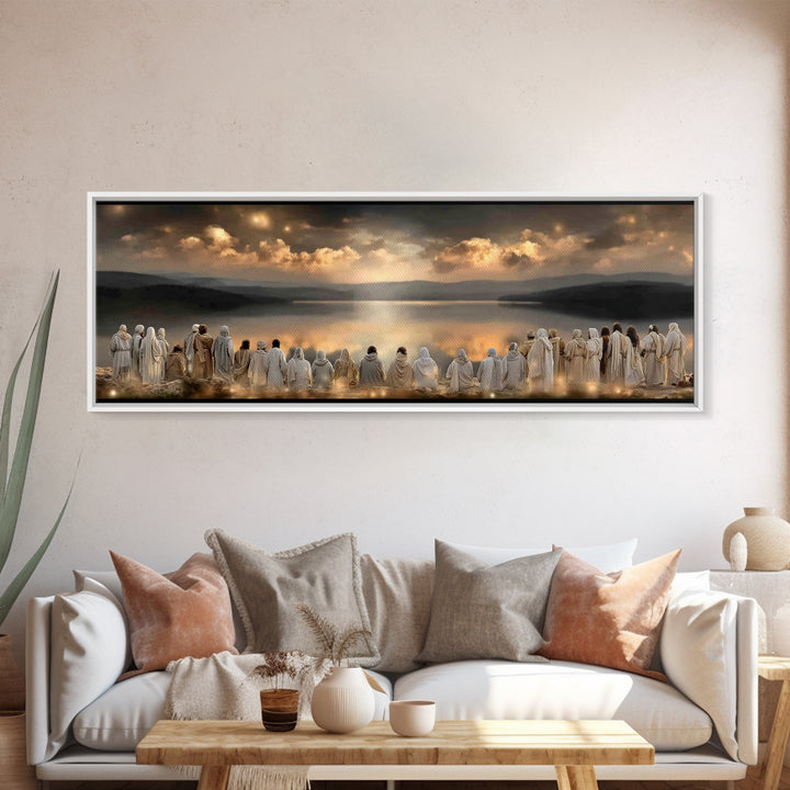 Rising Promise Light – Framed Canvas Print – Christian Wall Art – Panoramic Print – Jesus Canvas Art – Modern Christian Art – Christmas Déc