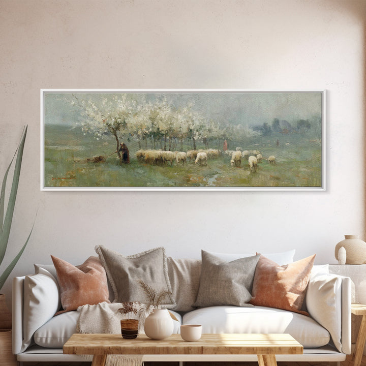 Fields Of Stillness | Framed Canvas Print | Panoramic Frame | Christian Art Work | Jesus Painting Canvas | Christian Decorations | Christia