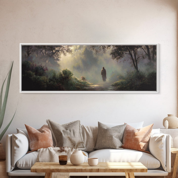 Light Through Eden – Framed Canvas Print – Panoramic Wall Art – Christian Art Canvas – Jesus Painting – Christian Art – Christian Christmas