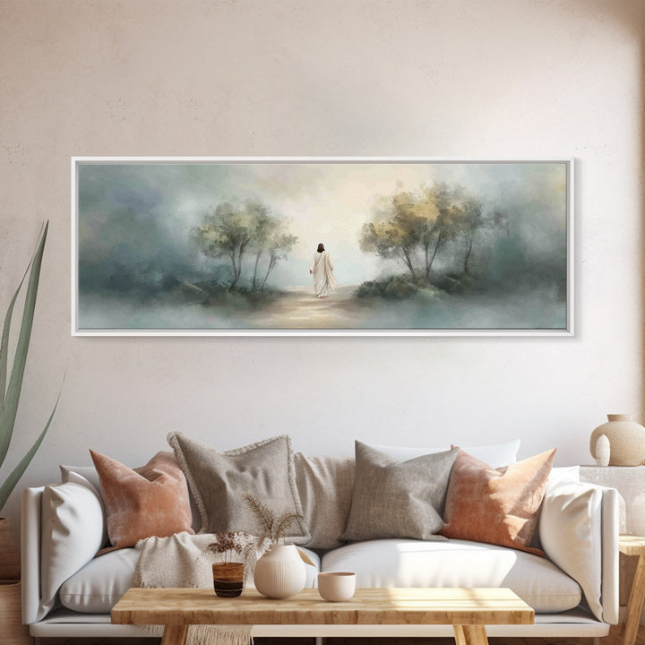 Whispers Of Heaven, Framed Canvas Print, Panoramic Art, Christian Wall Art, Jesus Art Print, Christian Art Canvas, Christmas Art