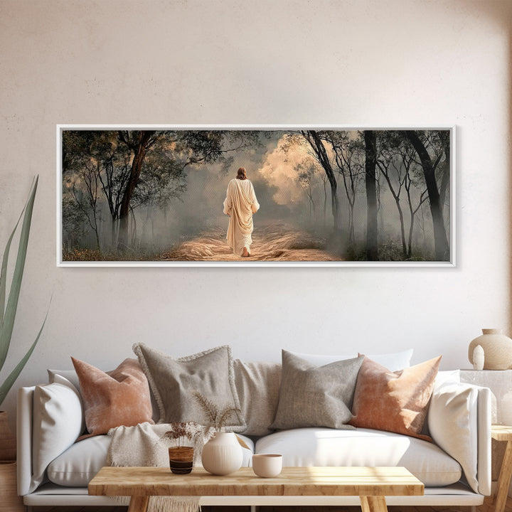 Steps Of Glory | Framed Canvas Print | Panoramic Painting | Christian Art | Jesus Painting | Christian Art Canvas | Christmas Wall Art