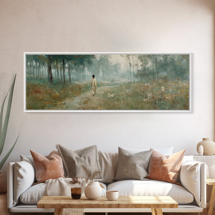 Path Of Refuge – Framed Canvas Print – Extra Wide Art – Christian Paintings – Jesus Canvas Art – Christian Wall Art – Christmas Art