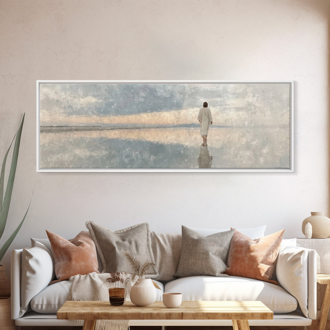 Evening Promise – Framed Canvas Print – Christian Art Canvas – Panoramic Wall Art – Jesus Painting – Christian Wall Art – Christmas Art