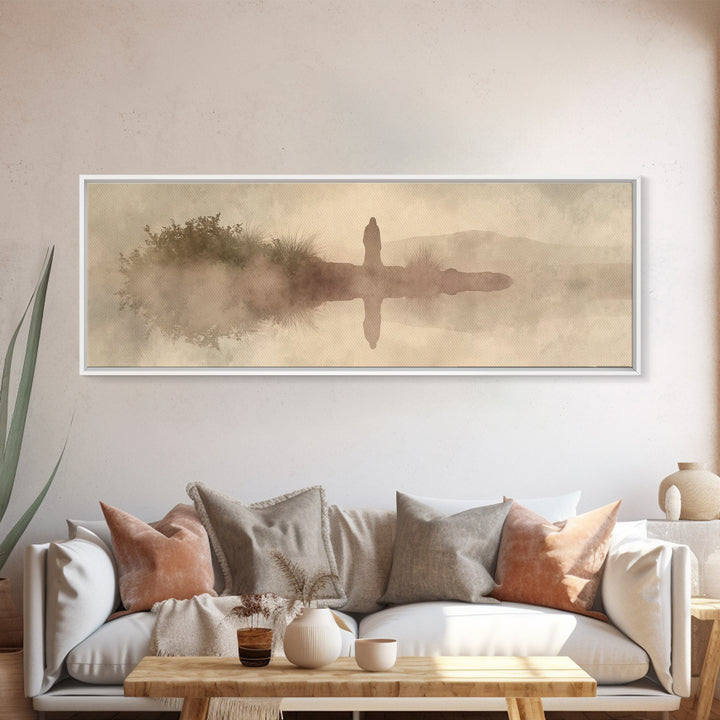 Horizon Of Light | Framed Canvas Print | Panoramic Art | Christian Art Canvas | Jesus Painting | Christian Wall Art | Christmas Art