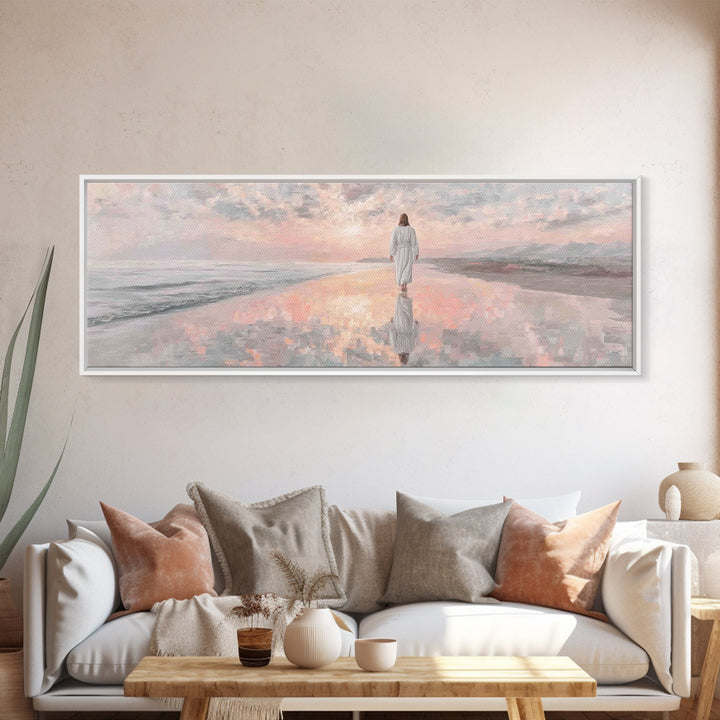 Reflections Of Grace, Framed Canvas Print, Christian Art Canvas, Panoramic Painting, Jesus Painting, Christian Wall Art, Christmas Art