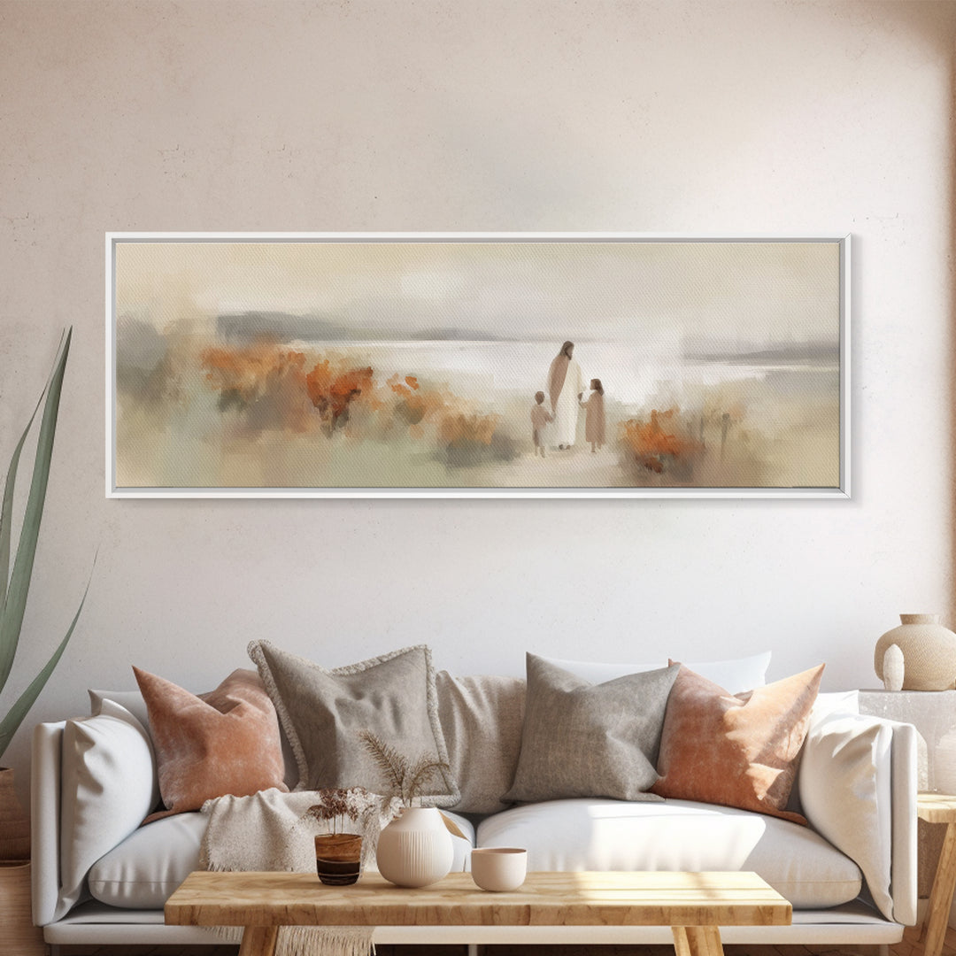 Fields Of Comfort | Framed Canvas Print | Panoramic Wall Art | Christian Art Canvas | Jesus Painting | Christian Art | Christian Gift Ideas