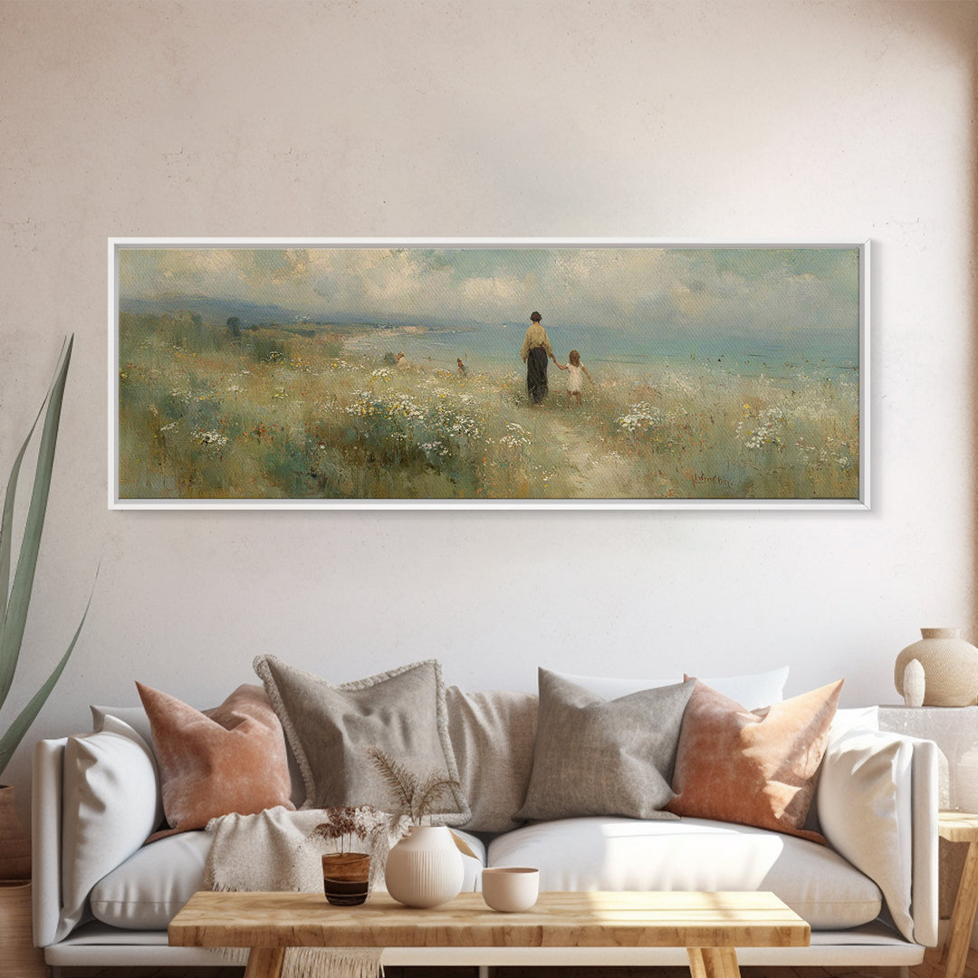 Soft Morning Bloom – Framed Canvas Print – Panoramic Wall Art – Christian Art – Jesus Painting – Christian Art Canvas – Christian Gift