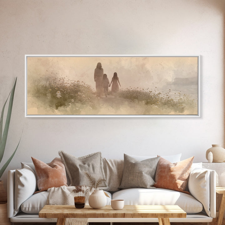 Ocean Ridge Blessing | Framed Canvas Print | Panoramic Painting | Christian Art Canvas | Jesus Painting | Christian Wall Art | Christian De