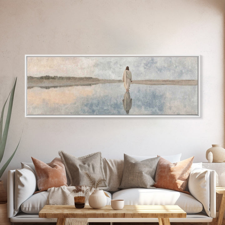 Path Of Peace – Framed Canvas Print – Panoramic Art – Christian Wall Art – Jesus Painting – Christian Art Canvas – Christian Decor