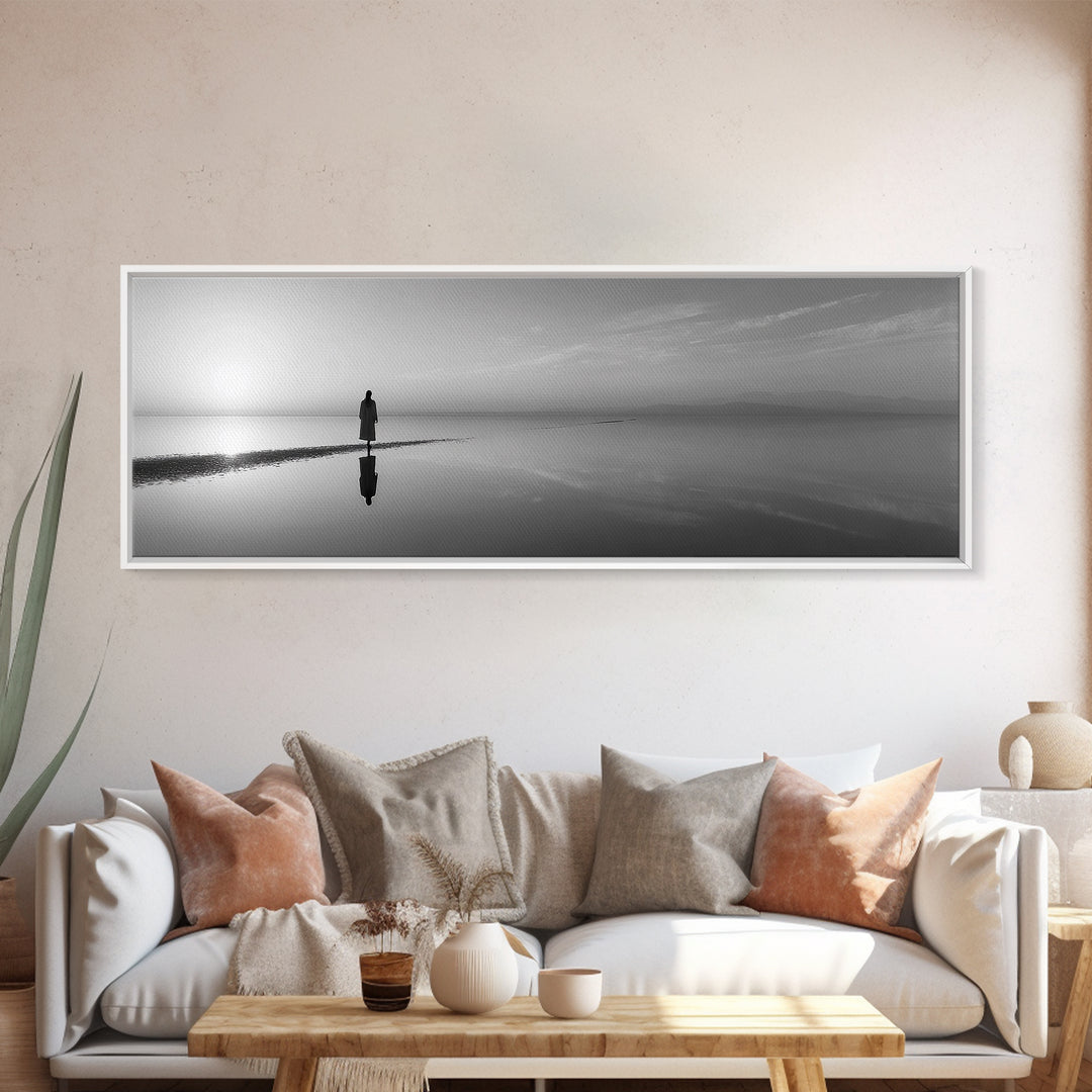 Morning Grace, Framed Canvas Print, Panoramic Wall Art, Christian Art Canvas, Jesus Painting, Christian Decorations, Christian Gift