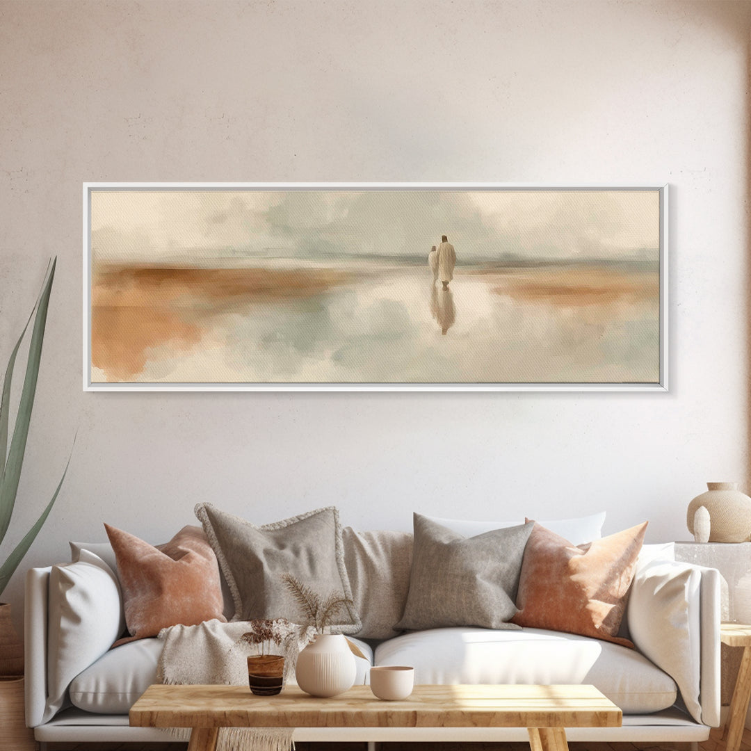 Eternal Calm – Framed Canvas Print – Panoramic Frame – Christian Art – Jesus Painting – Christian Canvas Art – Christian Wall Art