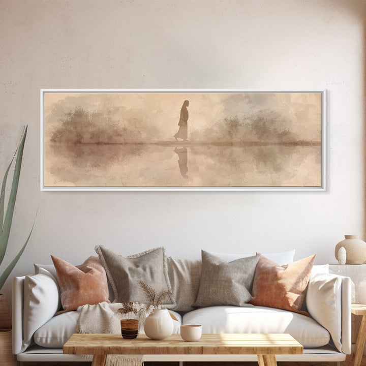 Light Of Mercy, Framed Canvas Print, Panoramic Print, Christian Wall Art, Jesus Painting, Christian Art Canvas, Christian Christmas Art