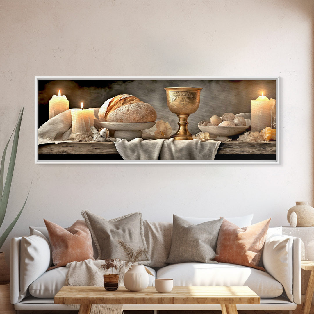 Sanctuary Of Stillness, Framed Canvas Print, Panoramic Art, Christian Wall Art, Christian Art Canvas, Modern Christian Art, Christian Decor