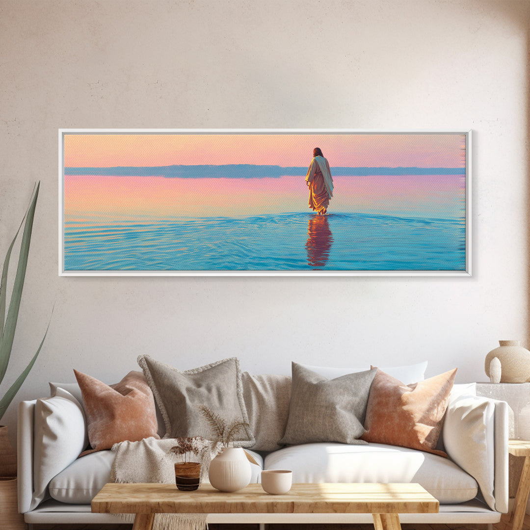 Radiant Morning – Framed Canvas Print – Extra Wide Art – Christian Art – Jesus Painting – Christian Canvas Art – Christian Wall Art