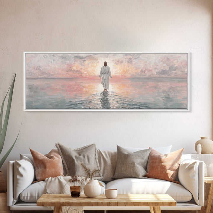 Dawn Of Hope, Framed Canvas Print, Panoramic Print, Christian Painting, Jesus Art Print, Christian Decor, Christian Gift Ideas