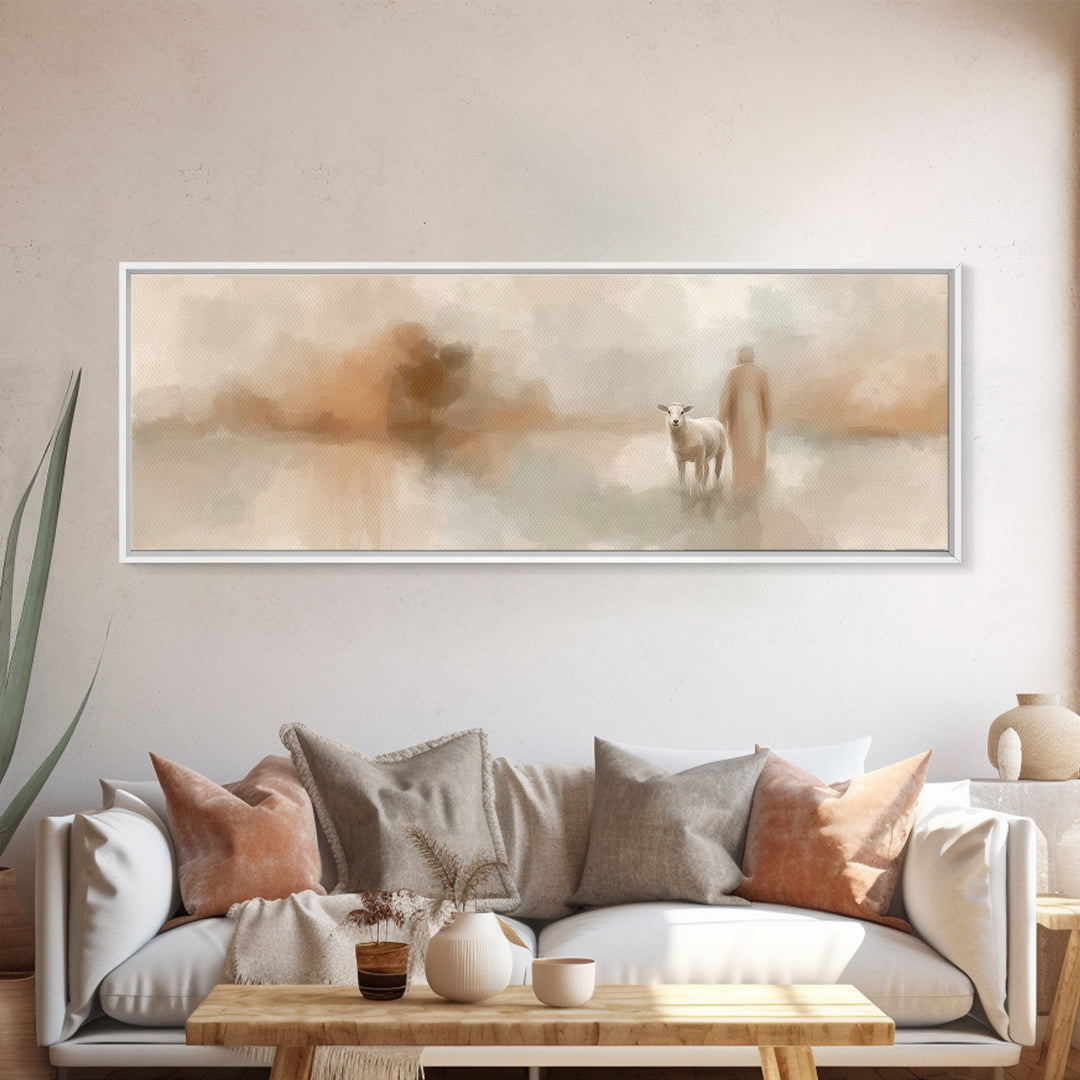 Silent Hope – Framed Canvas Print – Panoramic Frame – Christian Christmas Art – Jesus Painting – Christian Art Canvas – Vintage Christian A