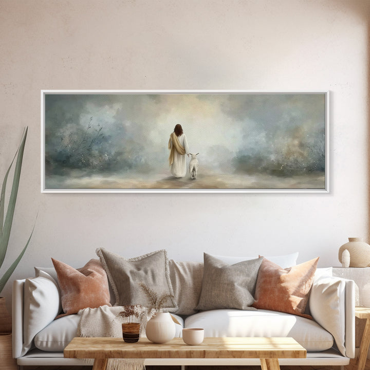 Pure Guidance, Framed Canvas Print, Panoramic Wall Art, Christian Art Print, Jesus Canvas Art, Christmas Art Framed, Christian Gift Ideas