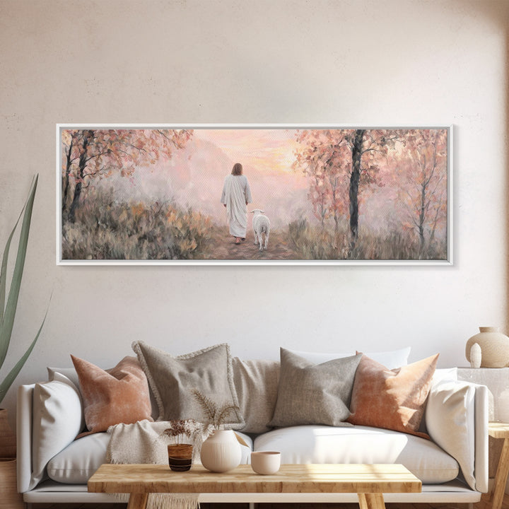 Dawn Of Peace – Framed Canvas Print – Panoramic Painting – Christian Wall Art – Jesus Art Print – Christian Canvas Art – Modern Christmas A