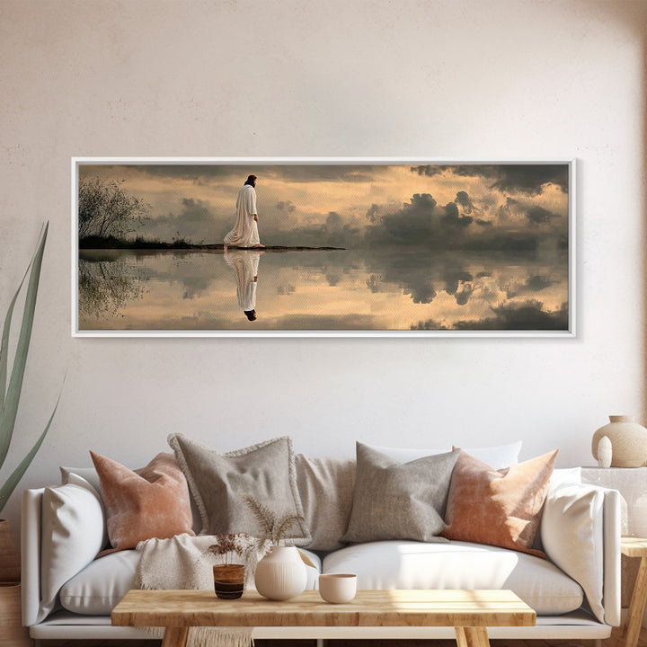 Dawn Of Mercy – Framed Canvas Print – Christian Wall Art – Christian Art Canvas – Jesus Painting – Panoramic Art