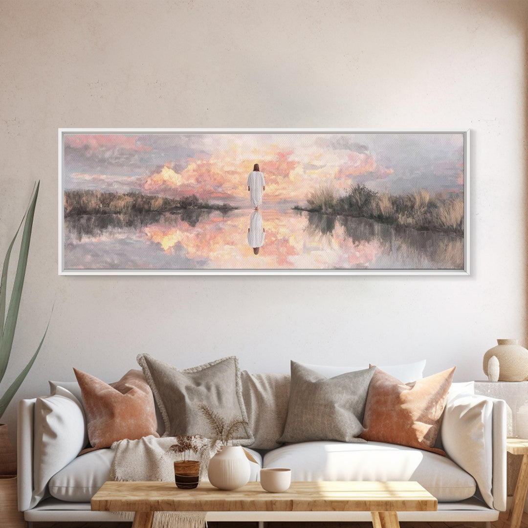 Radiant Horizon | Framed Canvas Print | Christian Wall Art | Panoramic Print | Jesus Painting | Christian Art Canvas