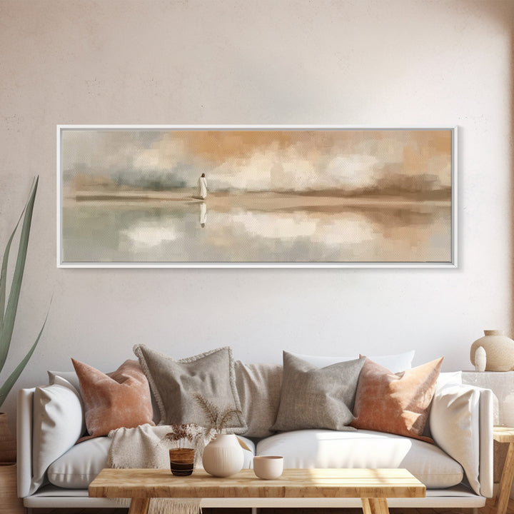 Sacred Reflections – Framed Canvas Print – Christian Art Canvas – Panoramic Painting – Christian Wall Art – Large Jesus Painting