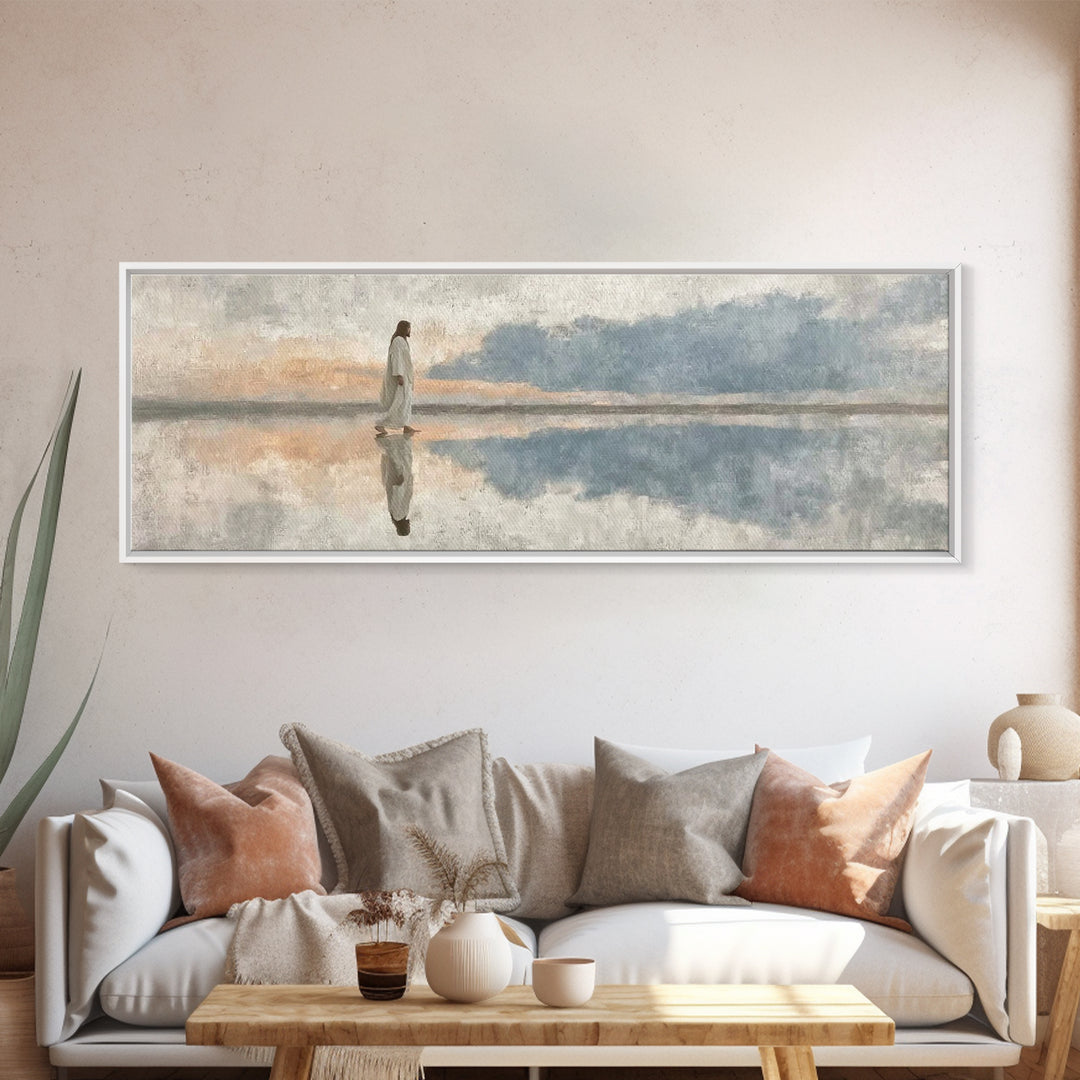 Eternal Guide | Framed Canvas Print | Christian Art Canvas | Panoramic Wall Art | Christian Wall Art | Jesus Painting