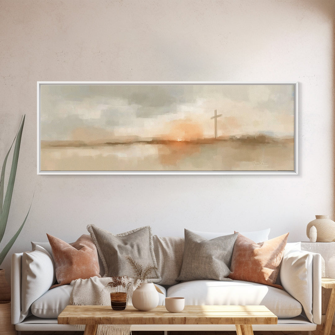 Horizon Of Mercy | Framed Canvas Print | Panoramic Frame | Christian Art Canvas | Christian Wall Art | Subtle Christian Art | Christian Pai