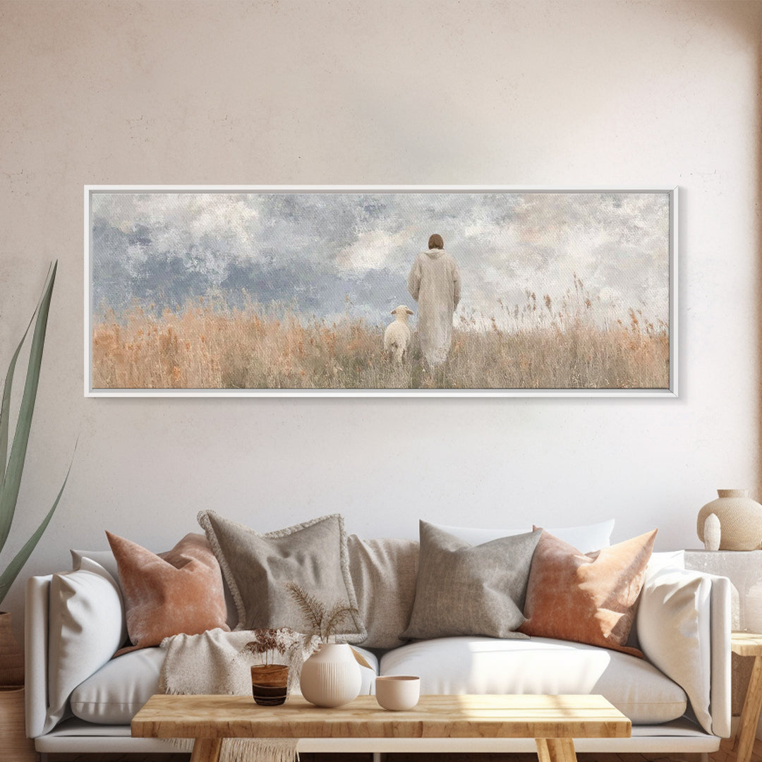 Divine Horizon | Framed Canvas Print | Panoramic Painting | Christian Art Canvas | Christian Wall Art | Jesus Painting | Christmas Art | Ch
