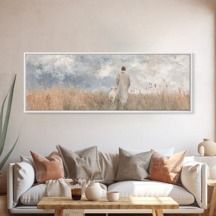 Divine Horizon | Framed Canvas Print | Panoramic Painting | Christian Art Canvas | Christian Wall Art | Jesus Painting | Christmas Art | Ch