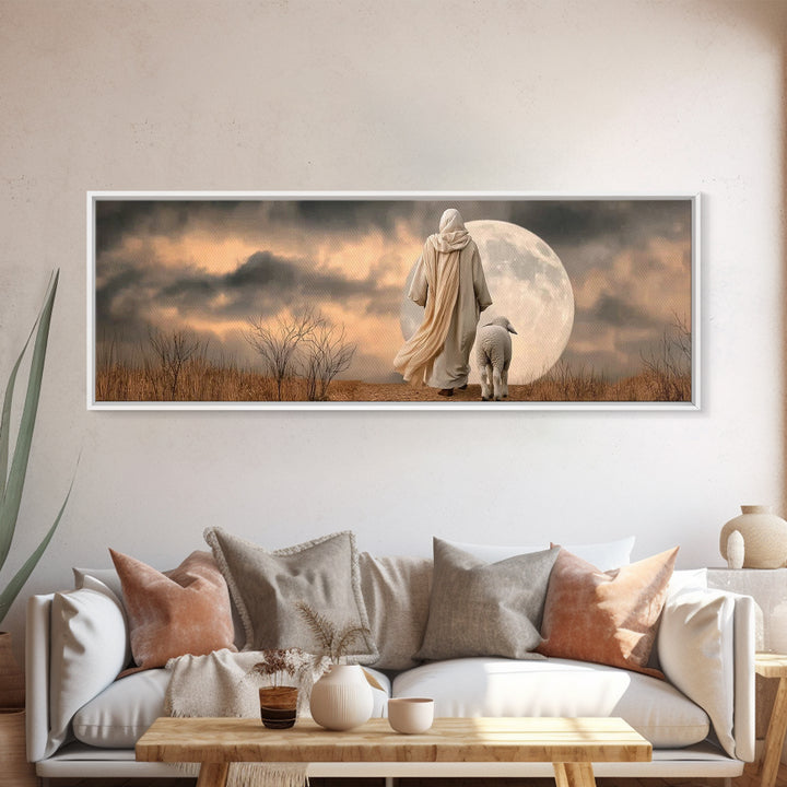 Graceful Journey – Framed Canvas Print – Panoramic Art – Christian Wall Art – Christian Art Canvas – Jesus Painting – Christian Christmas A