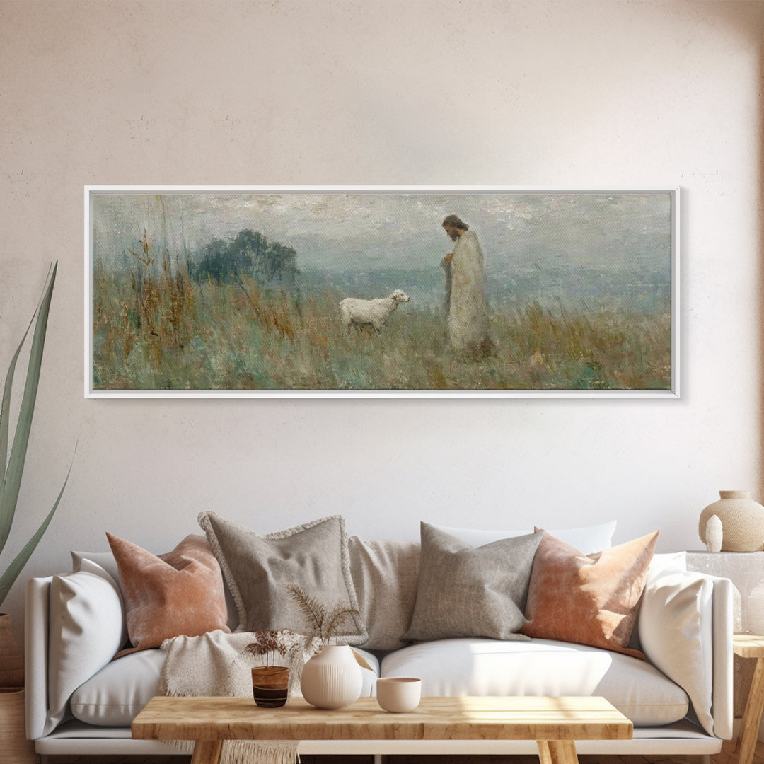 Pathway of Hope | Framed Canvas Print | Extra Wide Art | Christian Wall Art | Christian Art Canvas | Jesus Painting | Christmas Art | Chris