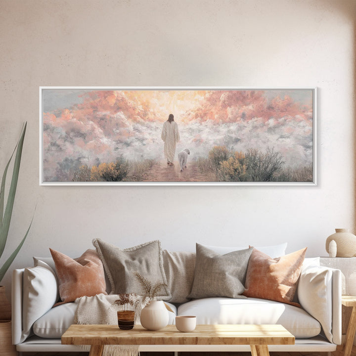 Radiant Ascension – Framed Canvas Print – Panoramic Print – Christian Wall Art – Christian Art Canvas – Jesus Painting – Christmas Art – Ch