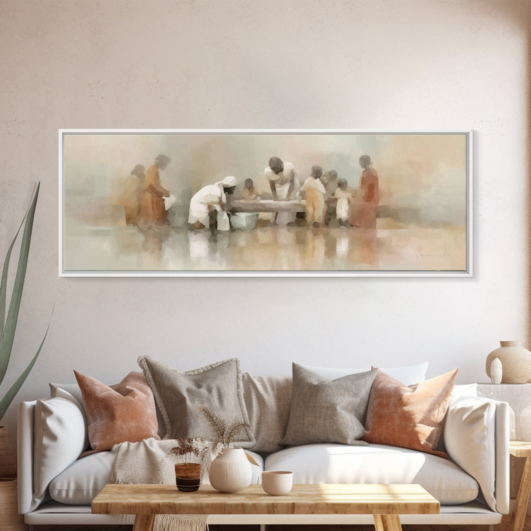 Path of Compassion – Framed Canvas Print – Extra Wide Art – Christian Wall Art – Christian Art Canvas – Jesus Painting – Christmas Art – Ch