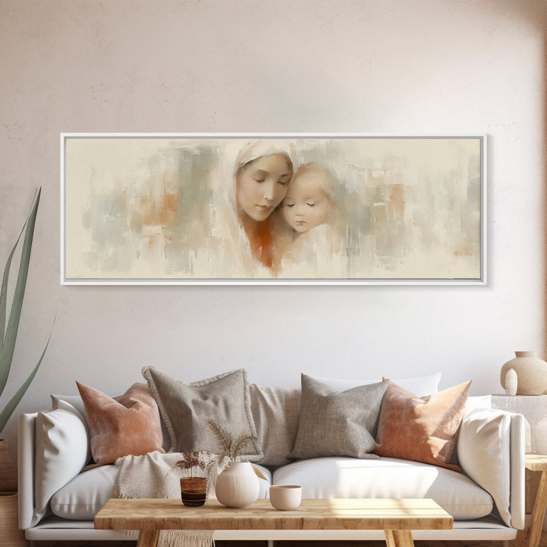Blessed Dawn Stillness | Framed Canvas Print | Panoramic Art | Jesus Painting | Christian Art Canvas | Christian Wall Art | Christmas Art