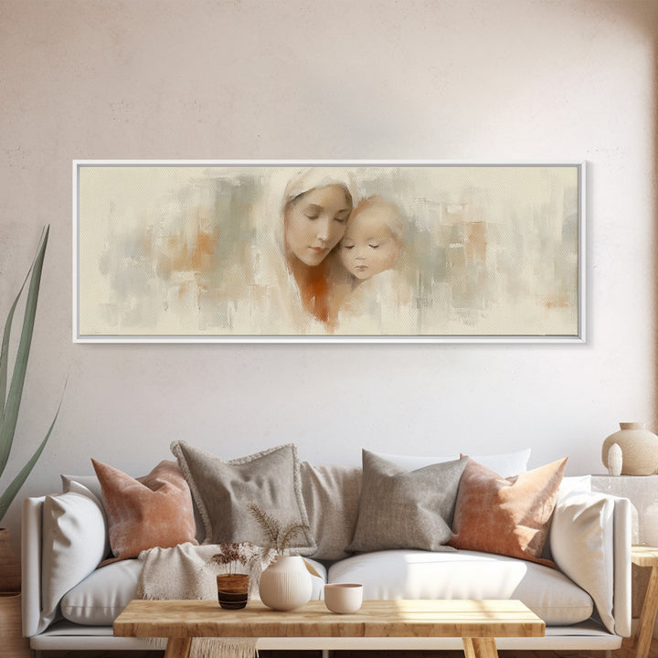 Blessed Dawn Stillness | Framed Canvas Print | Panoramic Art | Jesus Painting | Christian Art Canvas | Christian Wall Art | Christmas Art