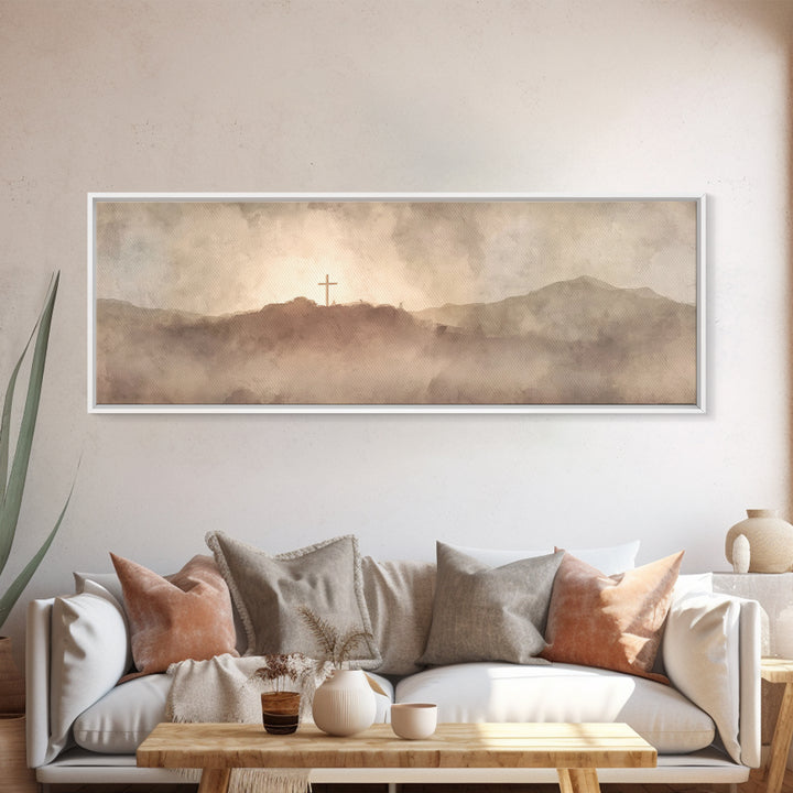 Valley Of Redemption – Framed Canvas Print – Panoramic Print – Christian Wall Art – Christian Art Canvas – Subtle Christian Art – Christian