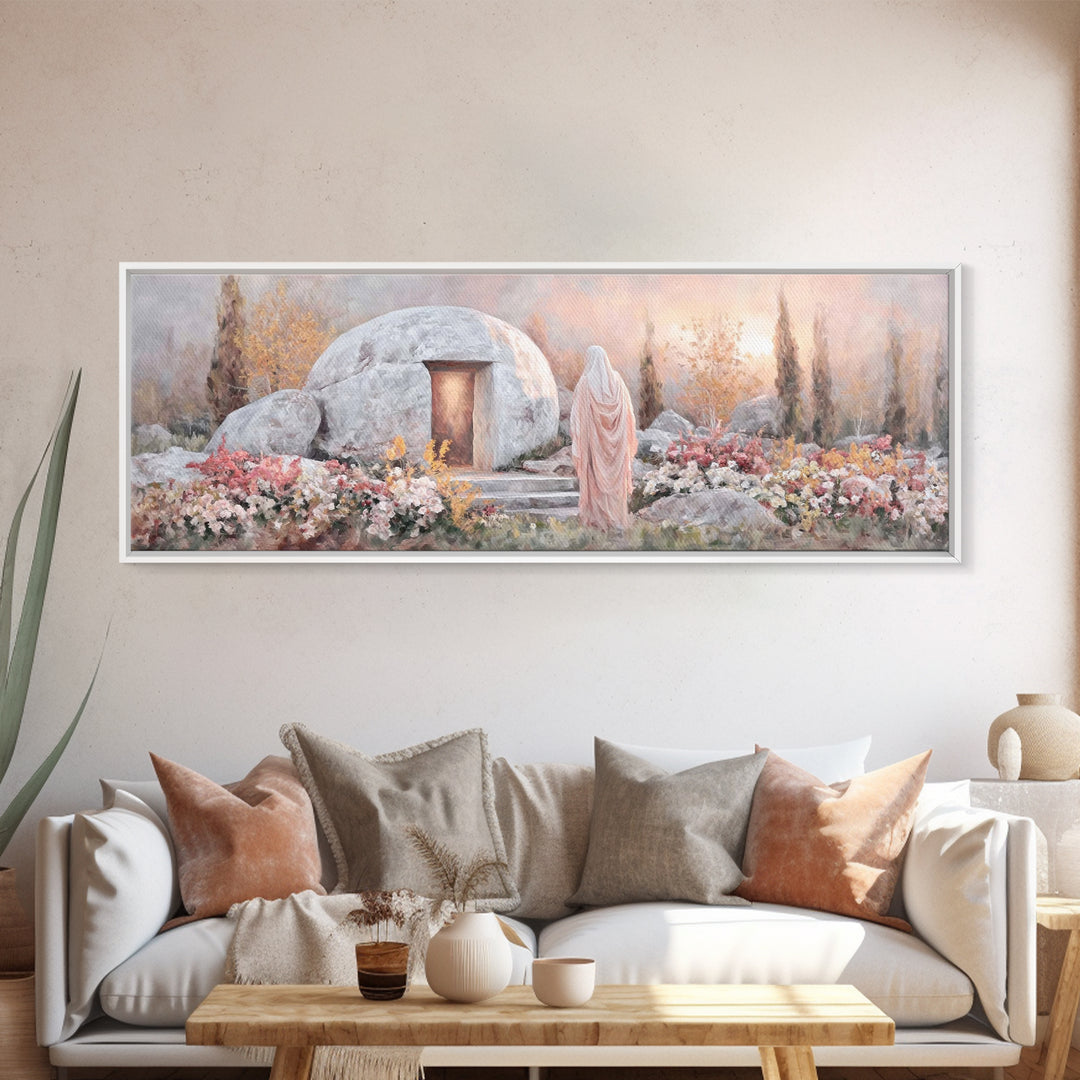 Eternal Morning Peace | Framed Canvas Print | Extra Wide Art | Christian Paintings | Christian Art Gift | Christian Wall Art | Christmas Ca