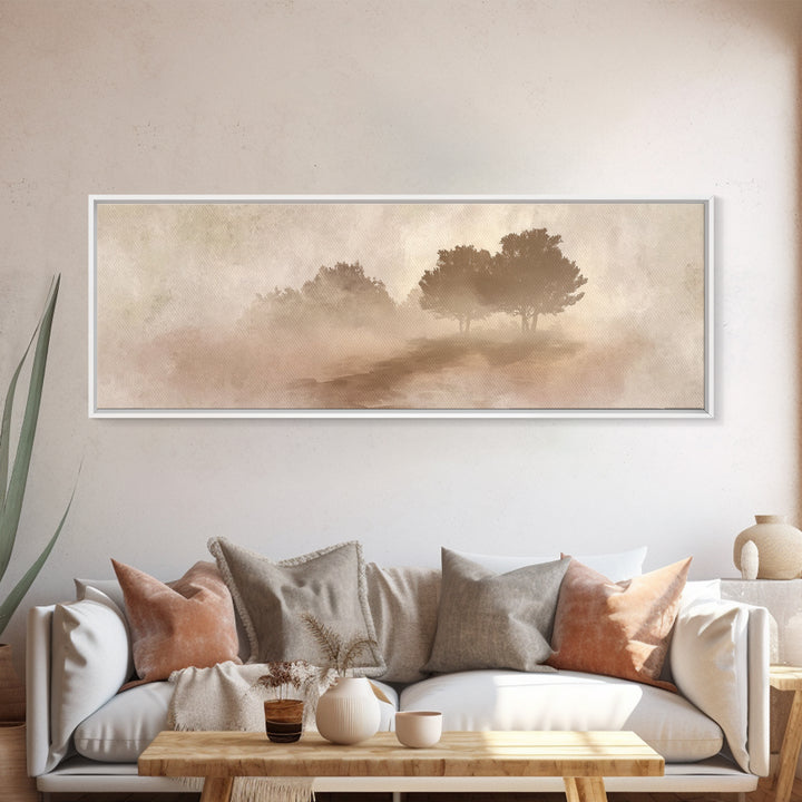 Misty Path Hope, Framed Canvas Print, Panoramic Print, Christian Art Painting, Subtle Christian Art, Modern Christian Art, Christian Gift I