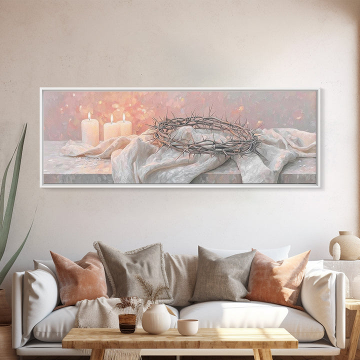 Crown Of Salvation | Framed Canvas Print | Panoramic Art | Christian Art Canvas | Christian Wall Art | Christian Art Print | Christian Gift