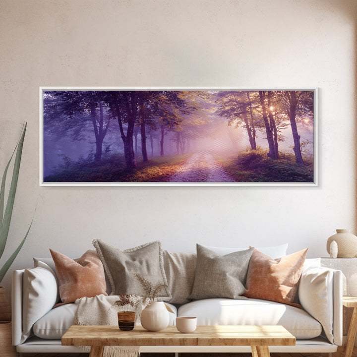 Dawnwood Journey | Framed Canvas Print | Panoramic Painting | Christian Art Print | Christian Wall Art | Moody Christian Art | Christian Ar