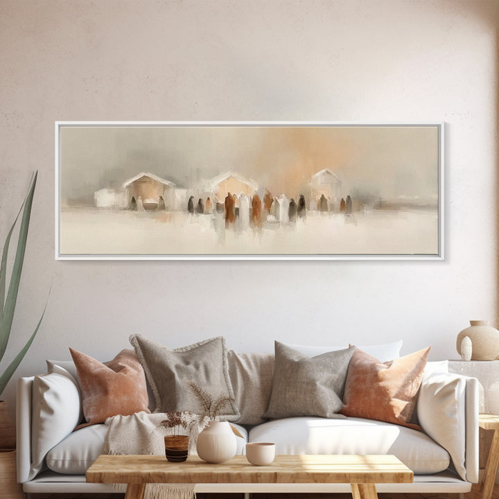 Winter Hushed Trees | Framed Canvas Print | Panoramic Painting | Christian Wall Art | Minimalist Christian Art | Christian Art Canvas | Chr