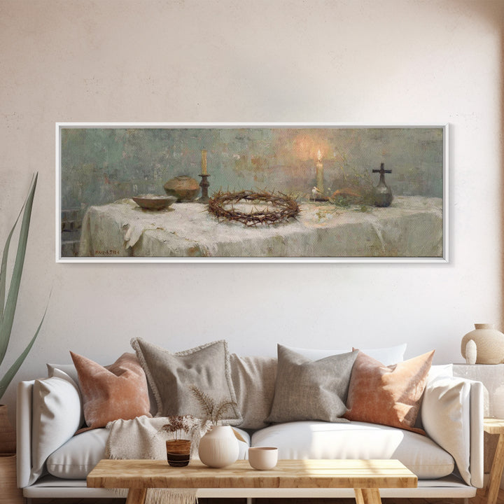 Thorns Of Grace – Framed Canvas Print – Panoramic Frame – Christian Art Canvas – Christian Wall Art – Christian Painting – Subtle Christian