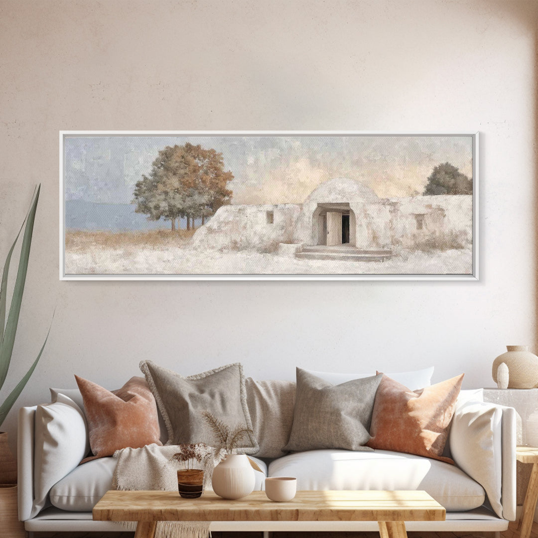 Bethlehem Dawn Light, Framed Canvas Print, Panoramic Wall Art, Christian Art Canvas, Modern Christian Art, Christian Decorations, Christmas