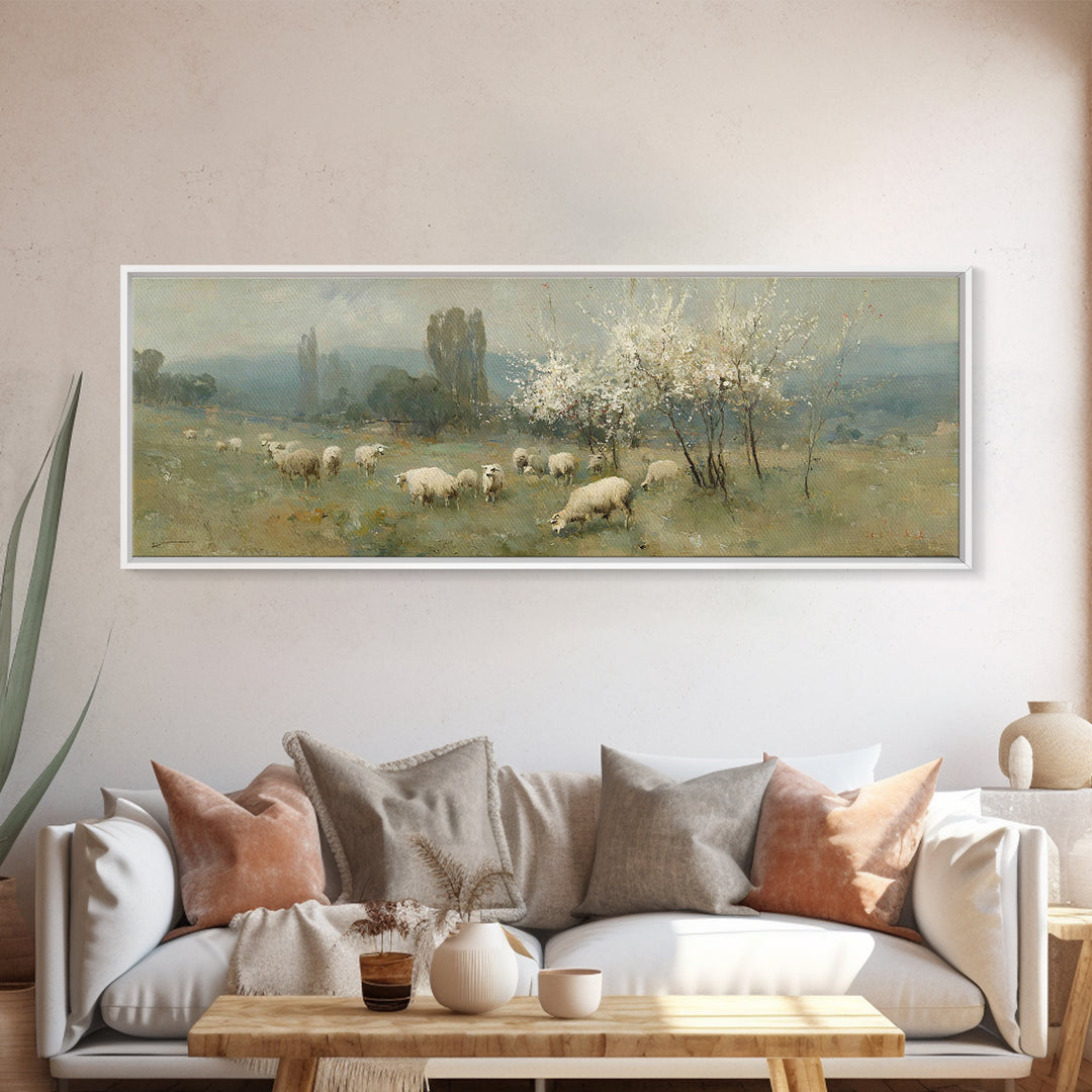 Heavenly Orchard | Framed Canvas Print | Christian Art Canvas | Christian Wall Art | Panoramic Wall Art | Jesus Painting | Christmas Art